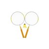 Badminton sada dětská kov/plast 2 pálky + 1 košíček 2 barvy v síťce 23x45x6cm