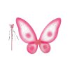 Křídla motýlí s hůlkou nylon 2 barvy v sáčku 30,5x46x1cm karneval