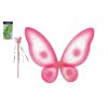 Křídla motýlí s hůlkou nylon 2 barvy v sáčku 30,5x46x1cm karneval