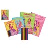 Omalovánky+aktivity/Maľovanky+aktivity Princezny/princezné 4ks +pastelky CZ+SK verze v sáčku 21x29cm