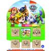 Razítka 5+1 s poduškou dřevěná 5x5cm s voskovkou Tlapková patrola/Paw Patrol na kartě