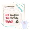 Body s potiskem New Baby 50% MAMINKA + 50% TATÍNEK - 100% JÁ růžové - dárkové balení (Barva Bílá, Velikost 50)