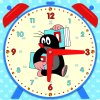 Výukové papírové hodiny 21x21cm Krtek mix barev (1 ks)