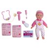 Miminko nemocné měkké tělo 36cm guma s doplňky na baterie se zvukem se světlem v krabici 37x31x17cm