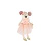 Myš/Myška baletka sedící látka 20cm růžová v sáčku 0+