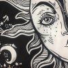 Tapisérie na zeď s motivem - Tarot, slunce a měsíc