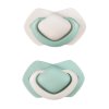 canpol babies sada 2 ks symetrickych silikonovych dudliku 6 18m pure color zeleny sivy