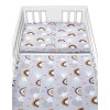 Baby Nellys 3-dílná sada Mantinel s povlečením - Ježek a duha, šedé (Velikost povlečení 120x90, Rozměry polštáře 40 x 60, Rozměry přikrývky 120 x 90)