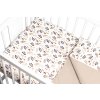 Povlečení do postýlky, 2D sada bavlna - Louka, Baby Nellys, béžová/hnědá (Velikost povlečení 120x90, Rozměry polštáře 40 x 60, Rozměry přikrývky 120 x 90)