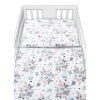 Baby Nellys 3-dílná sada Mantinel s povlečením - Růžičky, bílé (Velikost povlečení 120x90, Rozměry polštáře 40 x 60, Rozměry přikrývky 120 x 90)