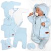 Bavlněná souprava pro miminko do porodnice 5D, Made with love, baby blue (Velikost 62 (2-3m))