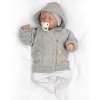 Rostoucí pletený svetřík s kapucí, zapínání knoflíčky - šedý (Velikost 56/62)