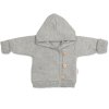 Rostoucí pletený svetřík s kapucí, zapínání knoflíčky - šedý (Velikost 56/62)