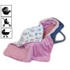 baby nellys bavlnena oboustranna decka 3v1 s minky a kozesinkou 90x90 cm kvitky
