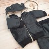 Stylová prošívaná bunda s kapucí + kalhoty - černá (Velikost 68/74 (6-9m))
