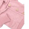 Rostoucí pletený svetřík s kapucí, zapínání knoflíčky - pudrově růžový (Velikost 56/62)