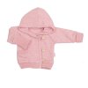 Rostoucí pletený svetřík s kapucí, zapínání knoflíčky - pudrově růžový (Velikost 56/62)