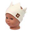 Dvouvrstvá čelenka, Baby Nellys Hand Made, bavlna, Korunka STAR - smetanová (Velikost 80-98 (9-36m))