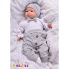 Baby Nellys 3-dílná sada Hubert, body s motýlkem dl.rukáv, tepláčky a čepička - šedý (Velikost 56 (1-2m))