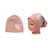 Dětská čepice bavlna, Srdíčka s kamínky, Baby Nellys, cappuccino (Velikost 80/86 (12-18m))