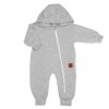 Rostoucí teplákový overal pro miminko, čepice, botky, 3D, Nature - šedý melír (Velikost 56/62 (0-3m))