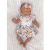 Mušelínové tilko, kraťasy se sukničkou + čelenka, 3D sada, Květy Z&Z, bílá (Velikost 92 (18-24m))