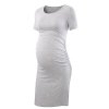 Pack of 3pcs Women s Side Ruched Maternity Clothes Bodycon Dress Mama Casual Short Sleeve Wrap 13