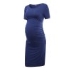 Pack of 3pcs Women s Side Ruched Maternity Clothes Bodycon Dress Mama Casual Short Sleeve Wrap 16