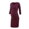Pack of 3pcs Women s Side Ruched Maternity Clothes Bodycon Dress Mama Casual Short Sleeve Wrap 12