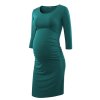 Pack of 3pcs Women s Side Ruched Maternity Clothes Bodycon Dress Mama Casual Short Sleeve Wrap 23