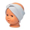 Baby Nellys Hand Made Dvouvrstvá žebrovaná čelenka, šedá (Velikost 56/62 (0-3m))