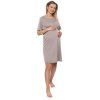 Dámská těhotenská/kojící noční košile Luna, béžová, Be MaaMaa (Velikost oblečení XL (42))