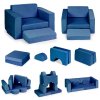 kreativni detska pohovka z mekkych polstaru skladaci modularni set 8 dilu tm modra