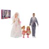 Panenka nevěsta a ženich plast 30cm s rodinou v krabici 38x32x6cm