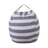 Bag toy storage organizer Kids Stuffed Animal Plush Toy Storage Bean Bag Soft Pouch Stripe Fabric Dark Gray