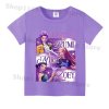 Dětské barevné tričko s potiskem KPop Demon Hunters (fialové)