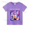 Dětské barevné tričko s potiskem KPop Demon Hunters (fialové)