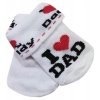 Kojenecké bavlněné ponožky I Love Dad, bílé s potiskem (Velikost 56/62 (0-3m))