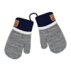 zimni dvouvrstve kojenecke rukavicky 16cm se snurkou modra seda