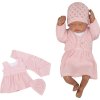Z&Z 3-dílná pletená sada šatičky, bolérko a čepička - růžová (Velikost 68 (3-6m))