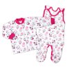 Baby Nellys 2-dílná sada, bavlněné dupačky s košilkou Berušky, bílá (Velikost 62 (2-3m))
