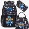 3dílný set – batoh, taška na svačinu a pouzdro Six Seven & BrainRot design