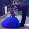 Girls Cinderella Princess Dress Elegant Blue Frocks For Summer Evening Prom Kids Dress Up Formal Party 5
