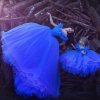 Girls Cinderella Princess Dress Elegant Blue Frocks For Summer Evening Prom Kids Dress Up Formal Party 4