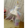 Christmas Fluffy Girl Princess Unicorn Dress Gorgeous Backless Long Tail Wedding Dress Kids Halloween Unicorn Cosplay 6