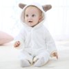 Baby Girls rompers new born baby Clothes Hooded Boys Kids jumpsuit Brand Long Sleeve Soft Flannel White