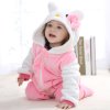 Baby Girls rompers new born baby Clothes Hooded Boys Kids jumpsuit Brand Long Sleeve Soft Flannel Pink KT