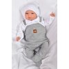 2-dílná soupravička Star, body dl. rukáv + pletené dupačky, šedé (Velikost 62 (2-3m))