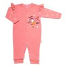 Baby Nellys Bavlněný kojenecký overal bez šlapek Sweet Girl, losos, meruňka (Velikost 68 (3-6m))