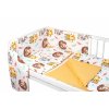 3-dílná sada Mantinel s povlečením-Ježek a Liška, bílá s potiskem/hořčicová (Velikost povlečení 120x90)